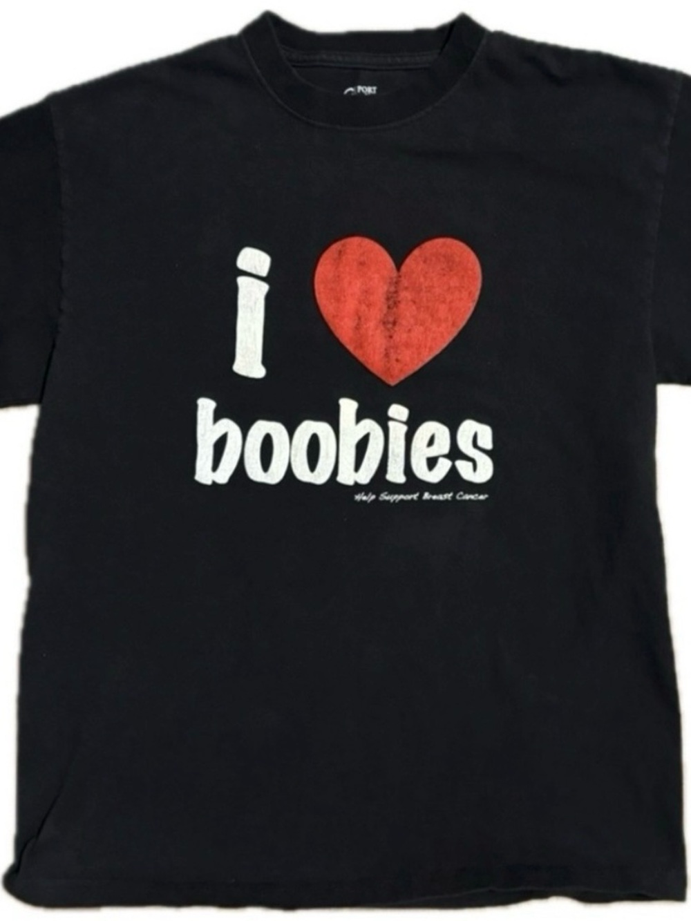 I ❤️ Boobies Breast Cancer Support T-Shirt Size Medium Talladega Raceway